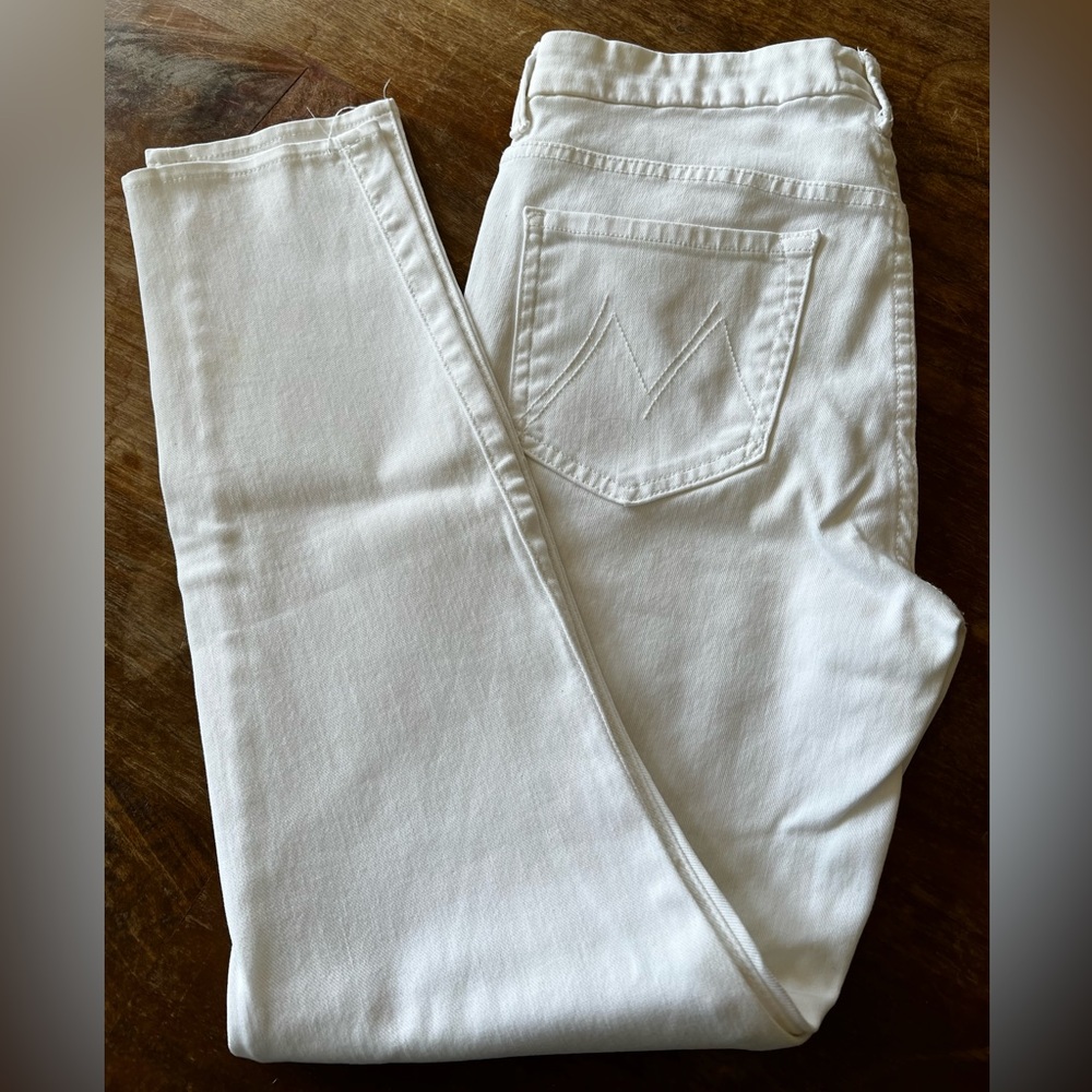 MOTHER high waisted looker glass slipper 28